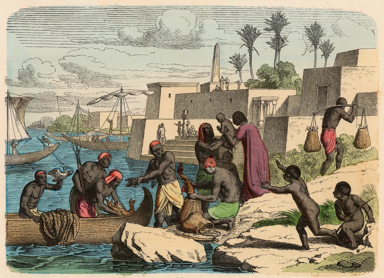 Antiguo Egipto: pesca de Heinrich Leutemann