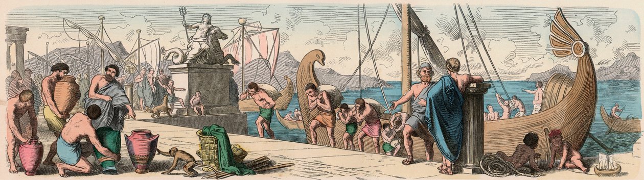 Antigua Grecia: Comercio por mar de Heinrich Leutemann