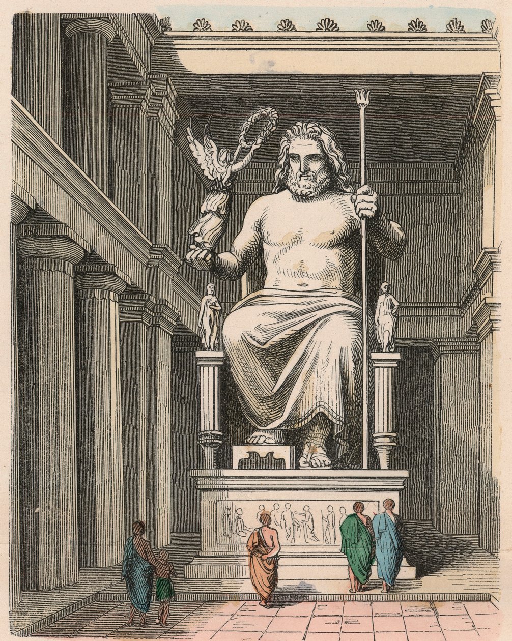 Grecia Antigua: Estatua de Zeus en el templo de Olimpia - Escultura de ...