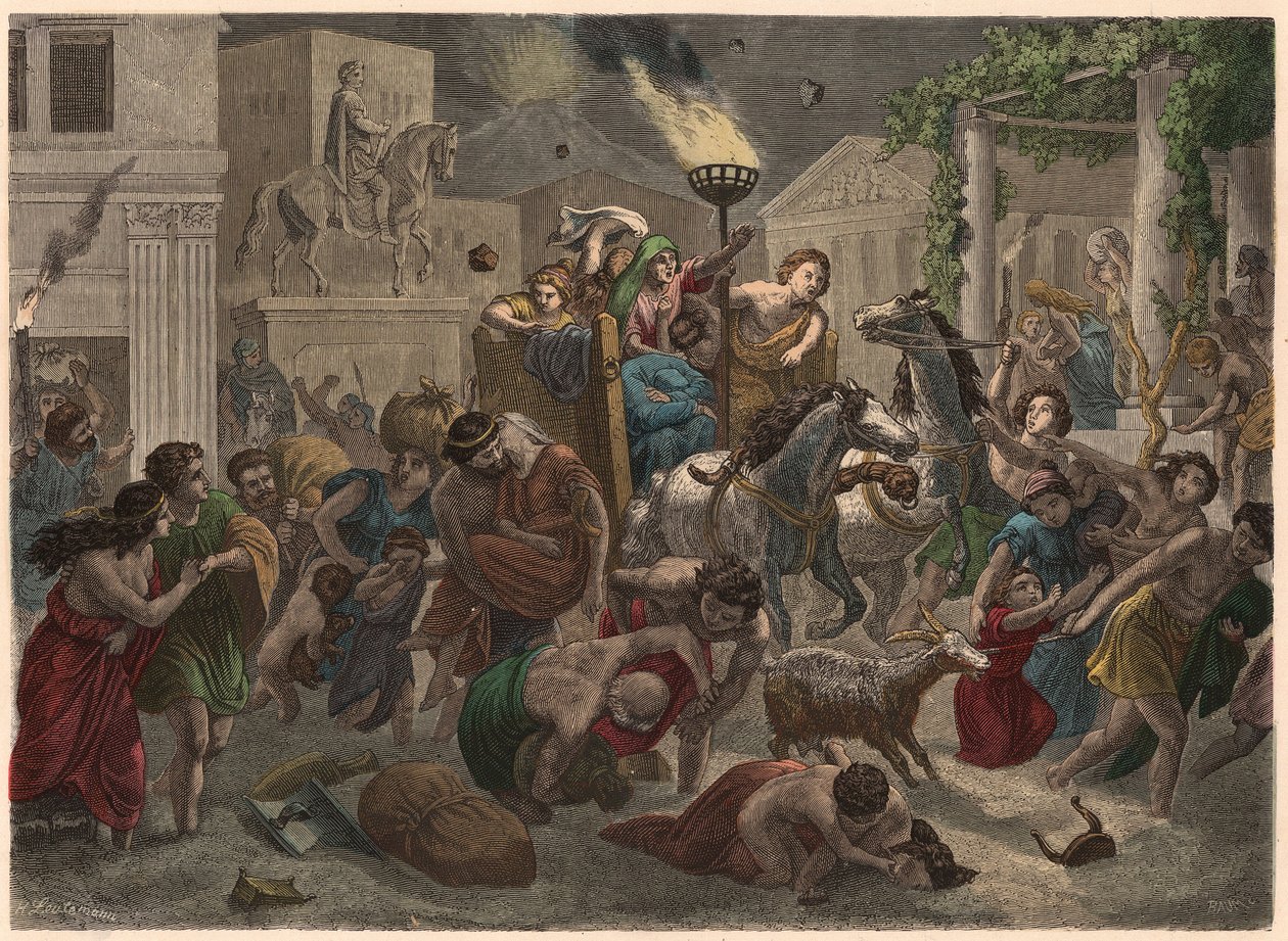 Roma Antigua: Erupción del Vesubio, 79 d.C. de Heinrich Leutemann