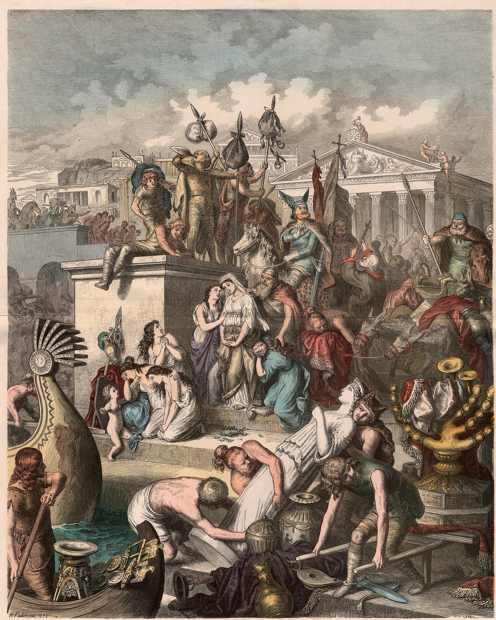 Roma antigua: Saqueo de Roma por los vándalos, el 2 de junio de 455, 1866 de Heinrich Leutemann