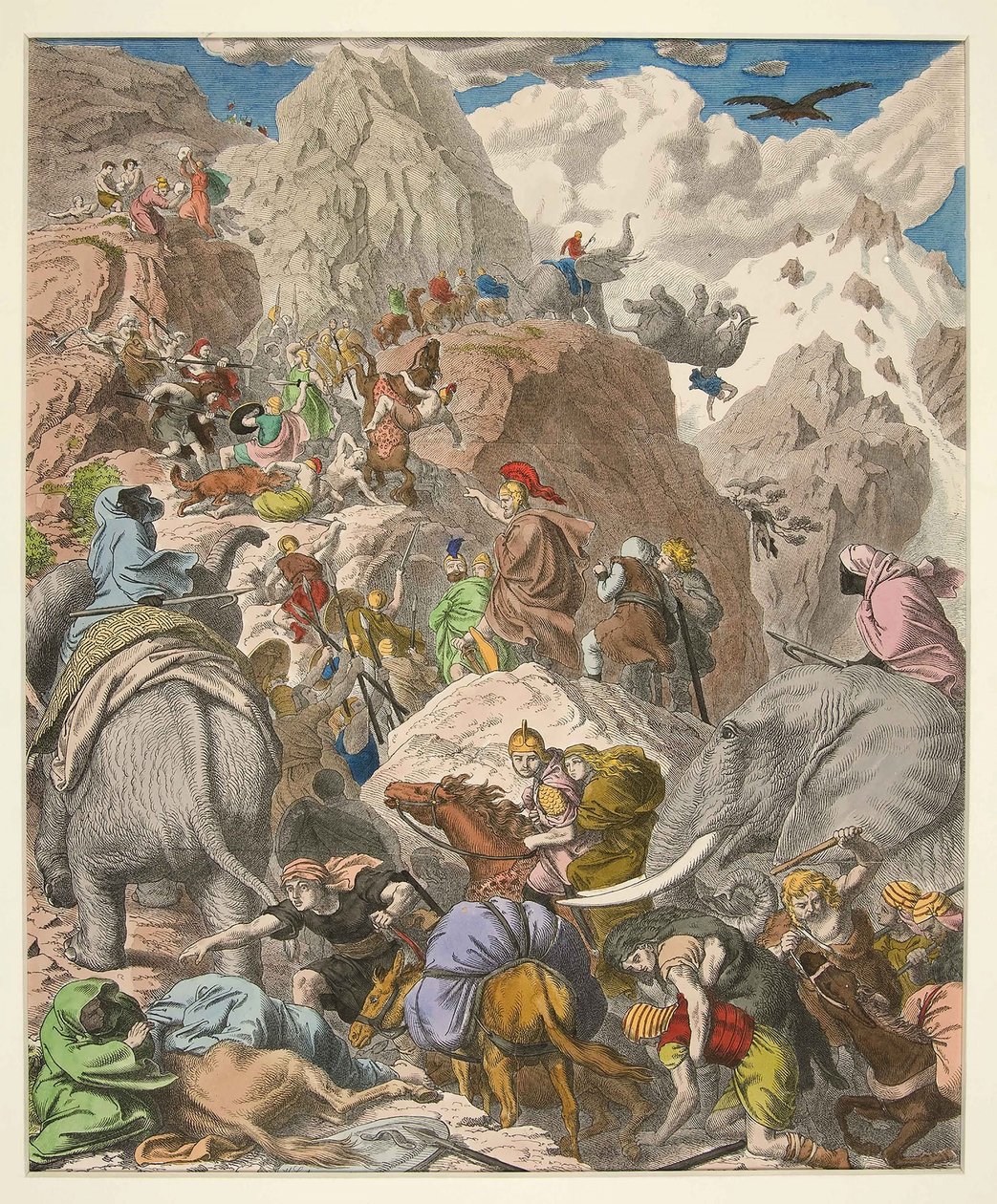 Aníbal cruzando los Alpes, pub. 1866 de Heinrich Leutemann