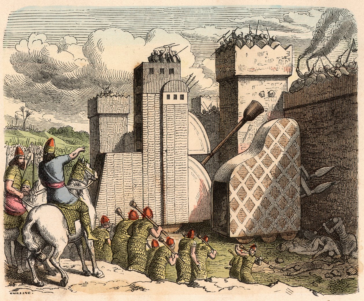Mesopotamia, Asiria: asalto a una fortaleza de Heinrich Leutemann