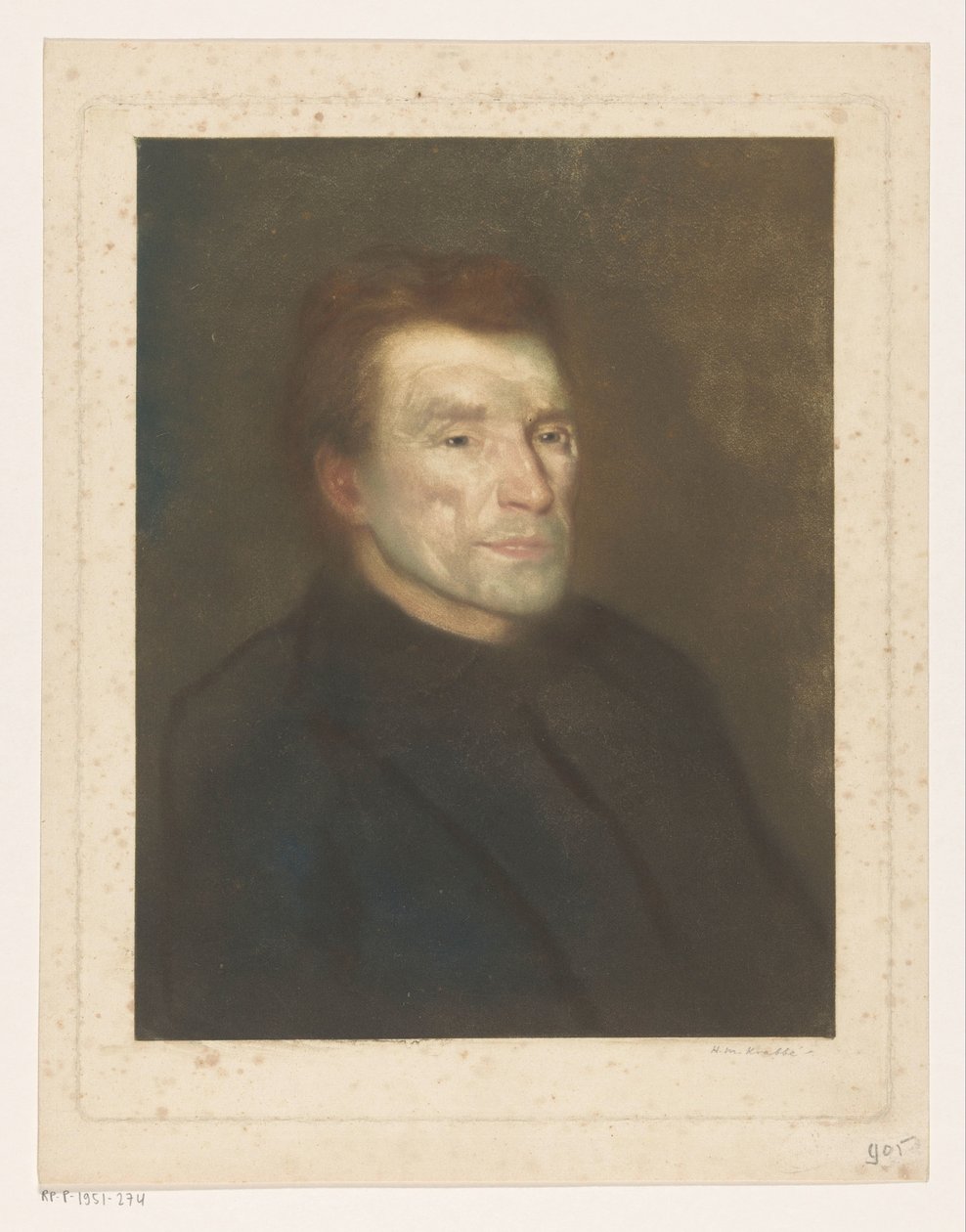 Retrato de un hombre desconocido de Heinrich M. Krabbé (signed by artist)