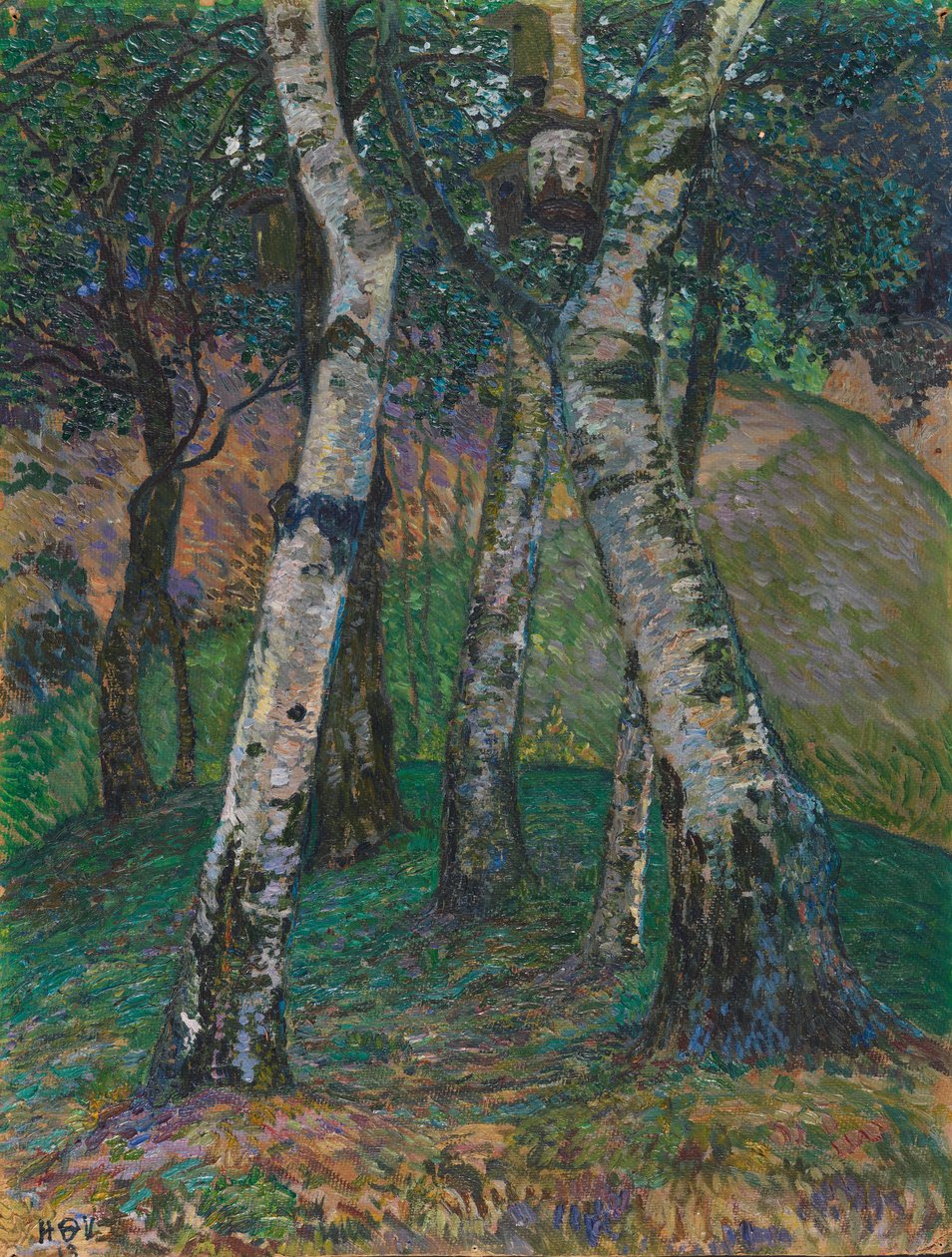 Abedules en el Barkenhoff, 1913 de Heinrich Vogeler