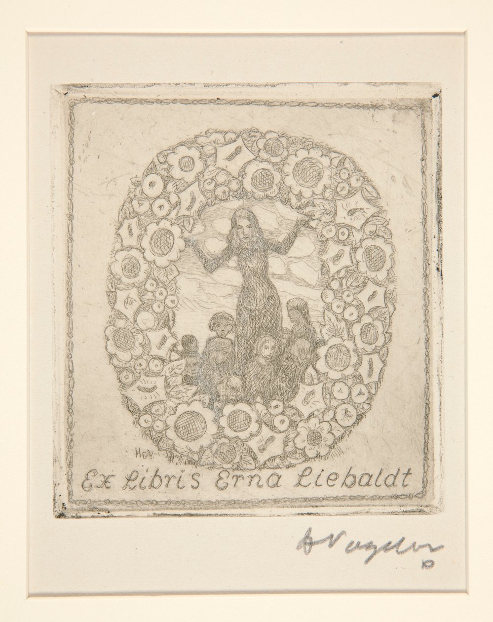 Ex libris: Ex Libris Erna Liebaldt de Heinrich Vogeler