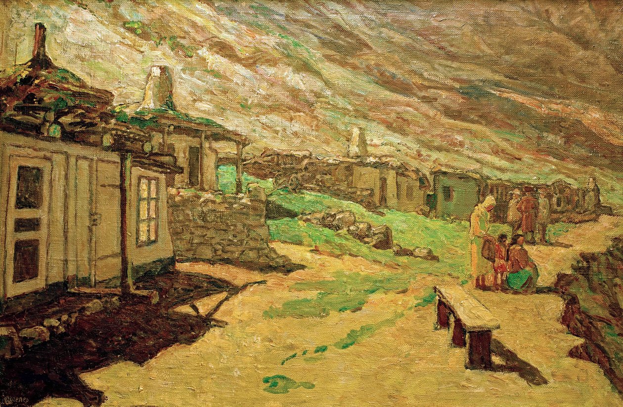 Antiguo pueblo en el Cáucaso, 1940 de Heinrich Vogeler