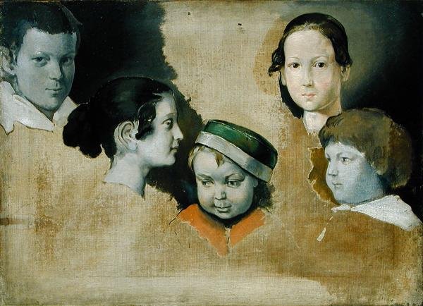 Los cinco hijos mayores del pintor Julius Schnorr von Carolsfield (1794-1872), c.1839-40 de Heinrich Wilhelm Truebner