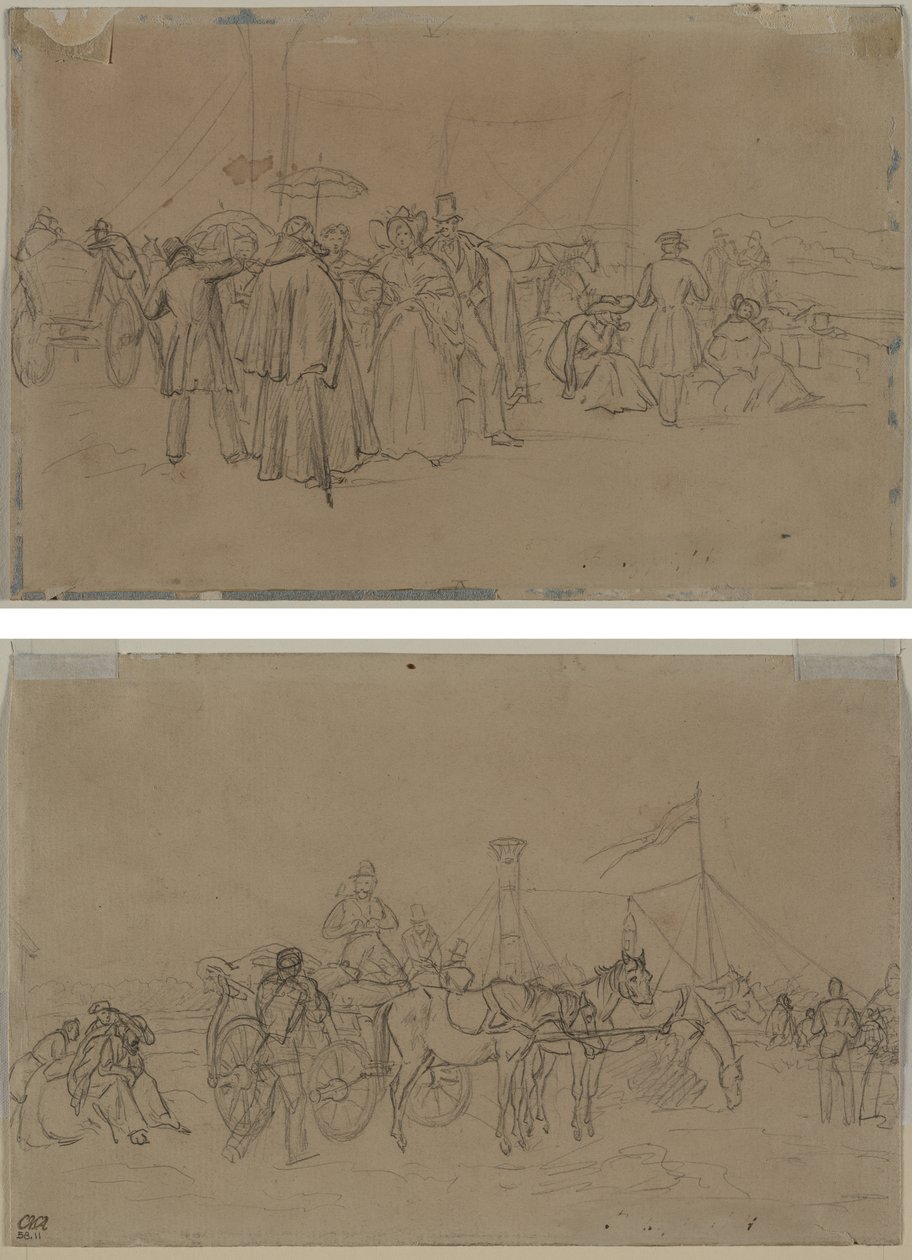 Pasajeros para el vapor del Rin (recto) Pasajeros para el vapor del Rin (verso) de Heinrich von Mayr