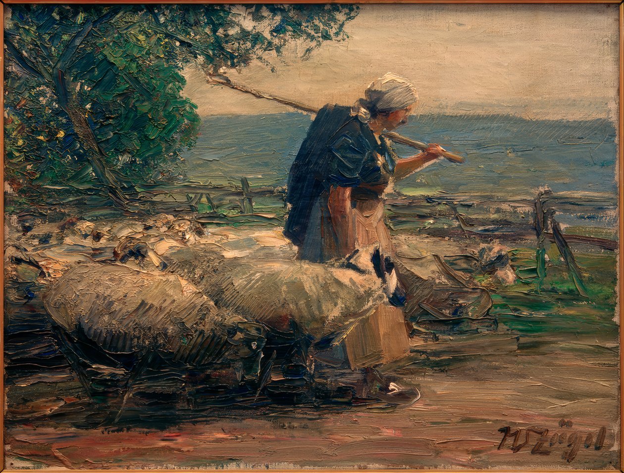 Pastora con rebaño de Heinrich von Zügel