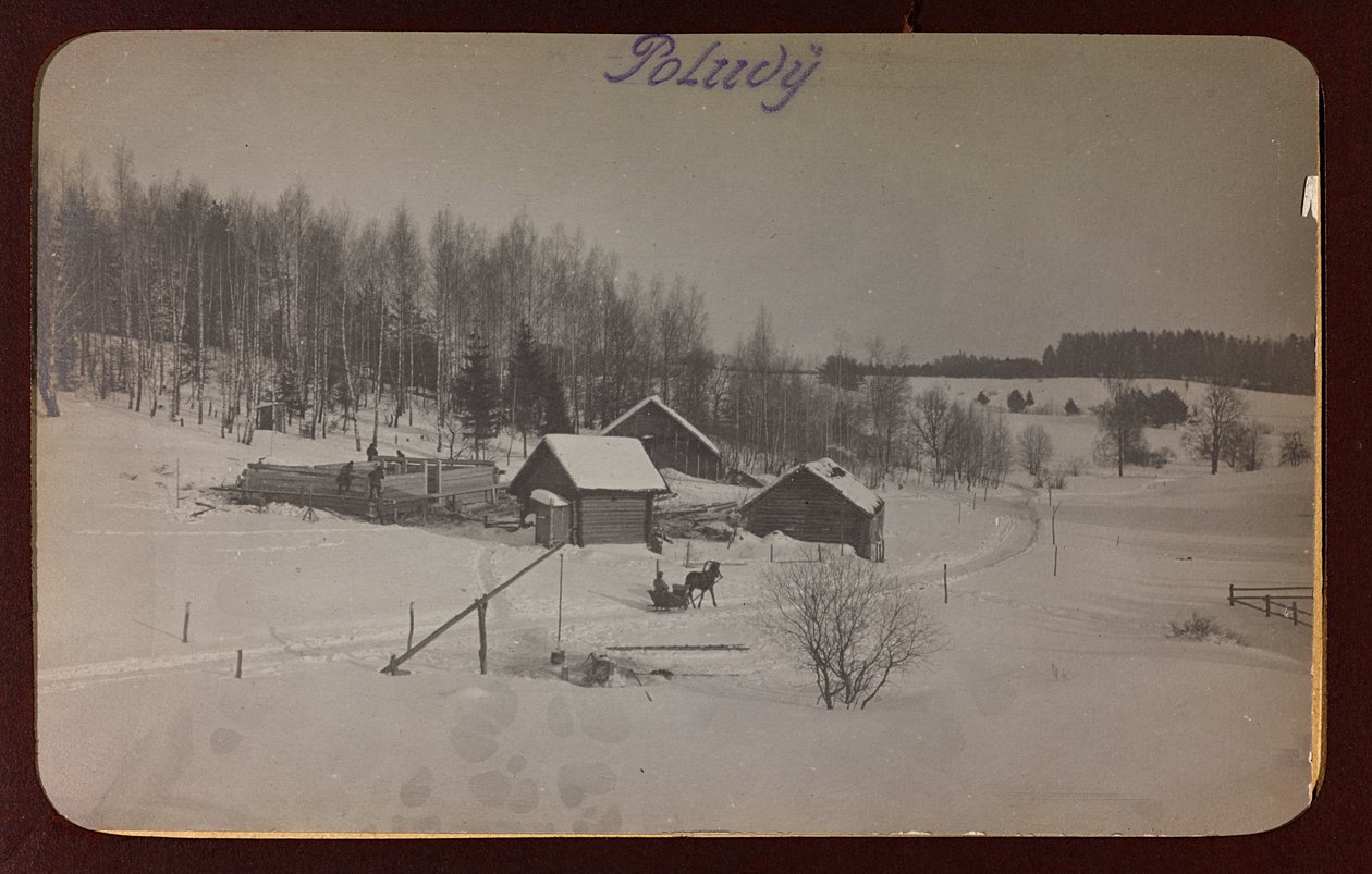Primera Guerra Mundial: Ucrania en los años 1914-1916 durante la invasión del ejército alemán. Vista con nieve de Heldenfriedhof Dsessentniki (attr. to)