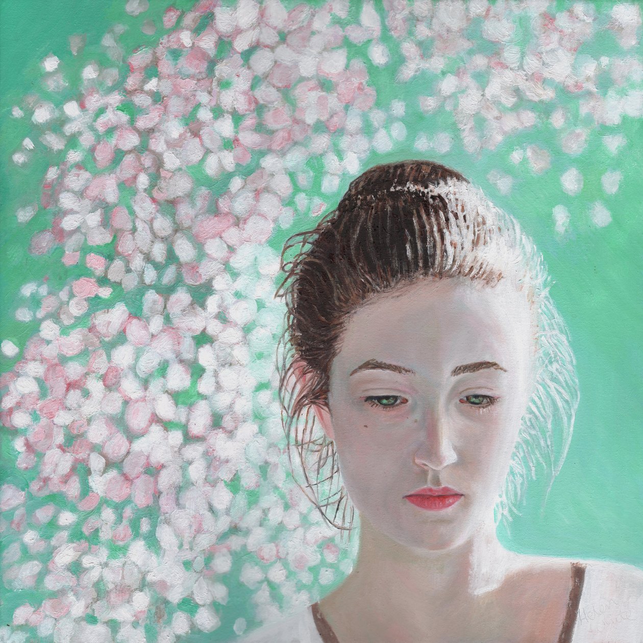 Retrato de una niña floreciendo, 2015 de Helen White
