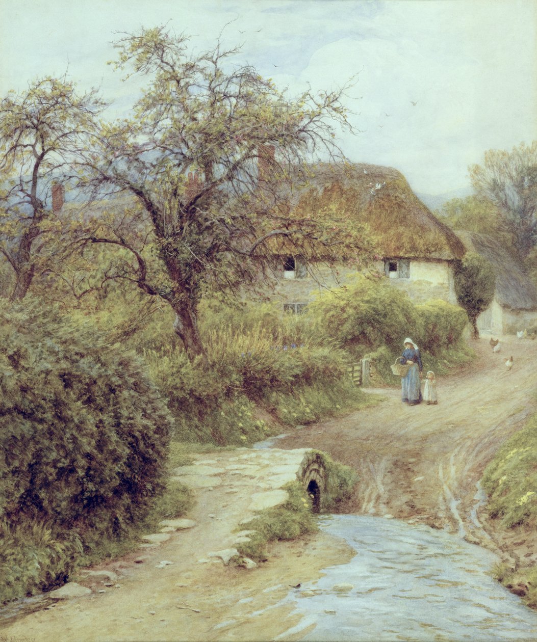 Una granja en la colina, Symondsbury, Dorset de Helen Allingham