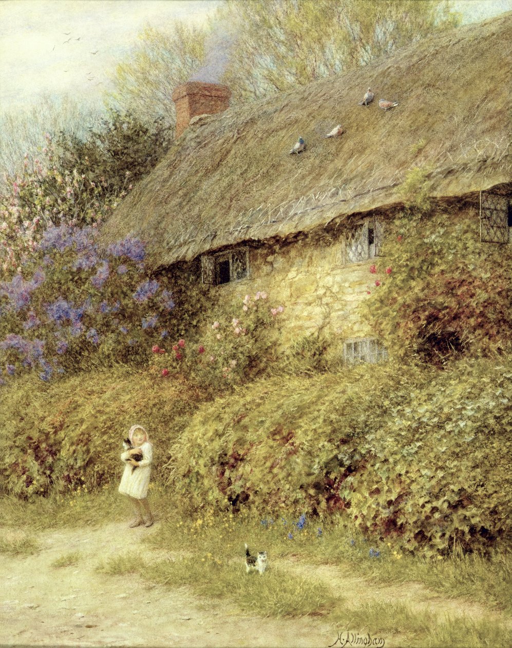 Vieja cabaña en Freshwater, Isla de Wight de Helen Allingham