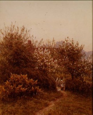 El huerto en primavera de Helen Allingham