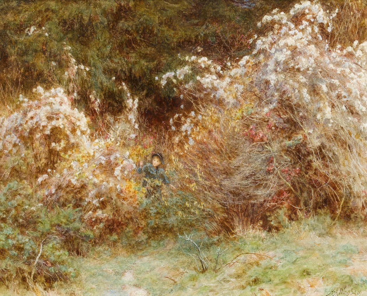 Alegría de los viajeros: un seto de Surrey de Helen Allingham