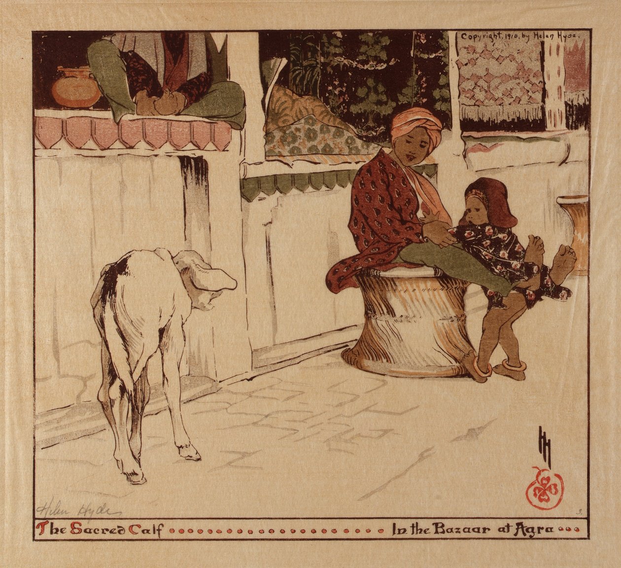 El Becerro Sagrado en el Bazar de Agra de Helen Hyde