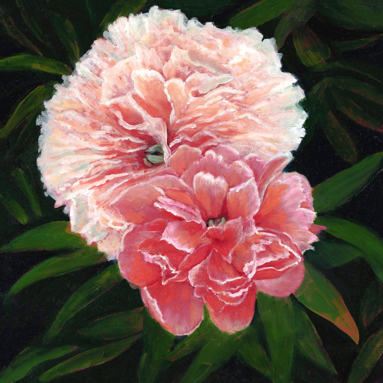 Magdalen College Peonies, 2023 (óleo sobre lienzo) de Helen White