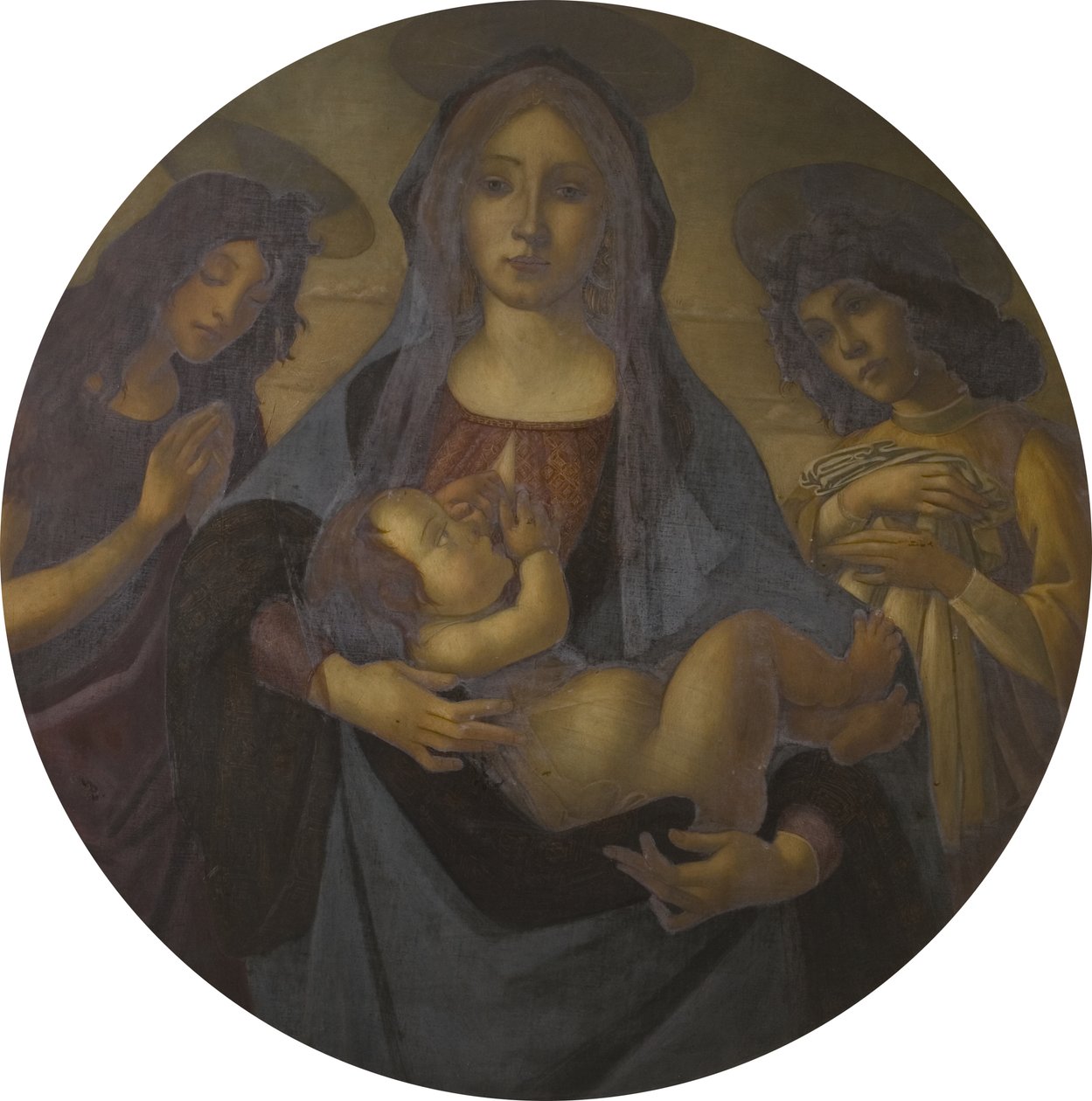 La Virgen y el Niño con San Juan y un ángel (después de Botticelli), finales del siglo XIX-XX de Helen d.1937 Coombe