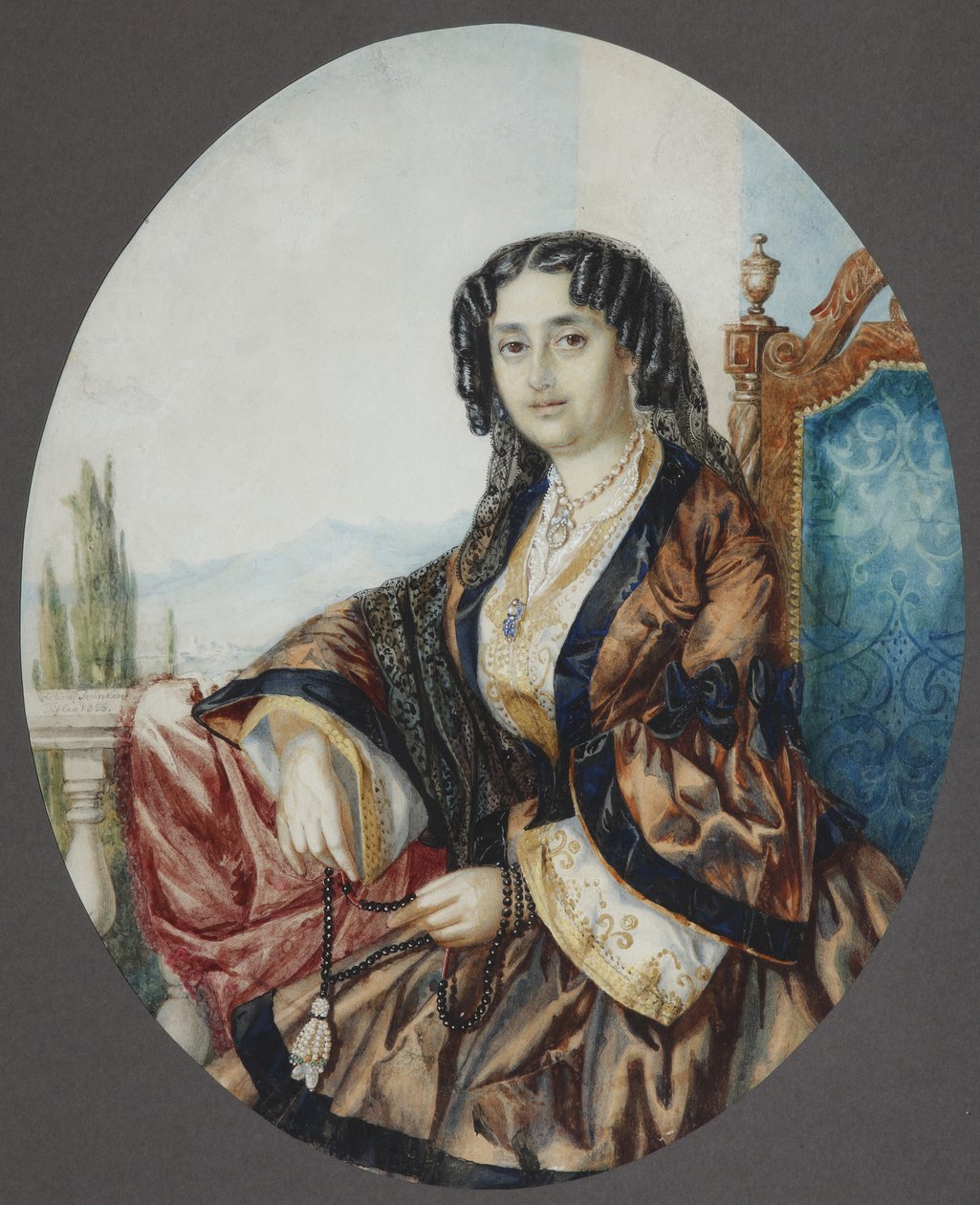 Retrato de la Princesa Nino Aleksandrovna Griboyedova de soltera Chavchavadze, 1856 de Helene Franken