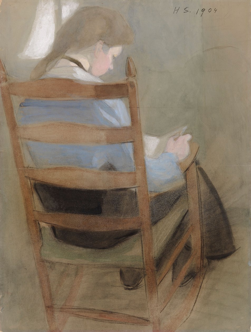 Niña leyendo (Niña sentada) de Helene Schjerfbeck