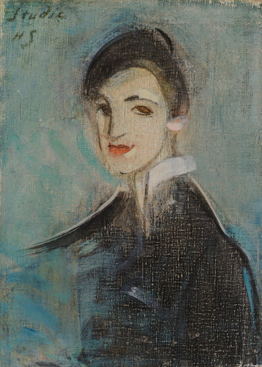 Cantante de negro de Helene Schjerfbeck