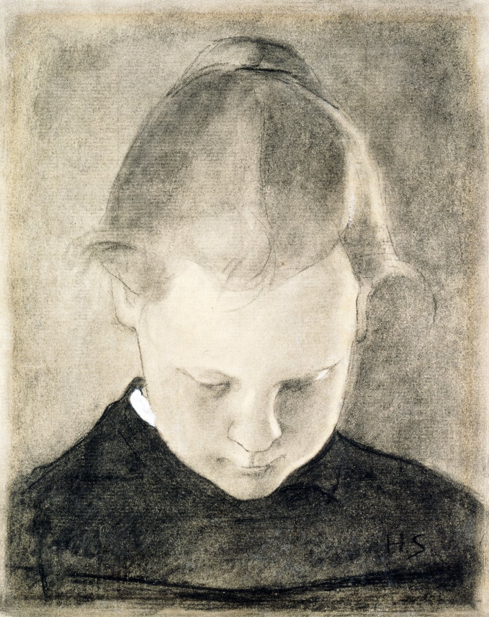 The Reading Girl, c.1905 (carboncillo y gouache sobre papel) de Helene Schjerfbeck