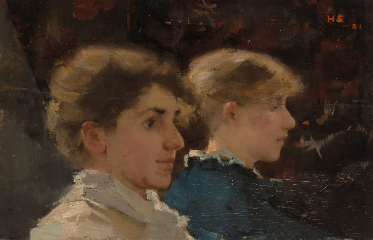 Dos perfiles (Marianne Preindlsberger al frente) de Helene Schjerfbeck