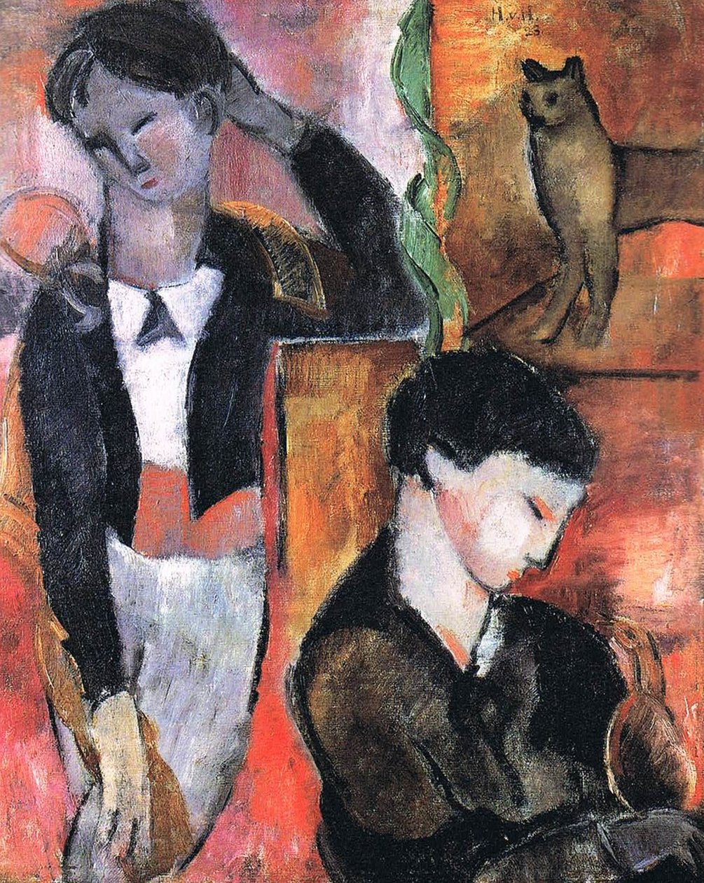 Dos niños, un gato y un pájaro de Helmut Kolle