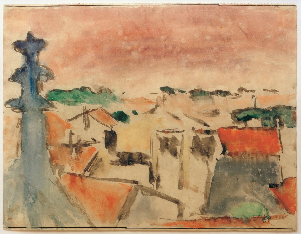 Pueblo bajo cielo violeta de Helmuth Macke