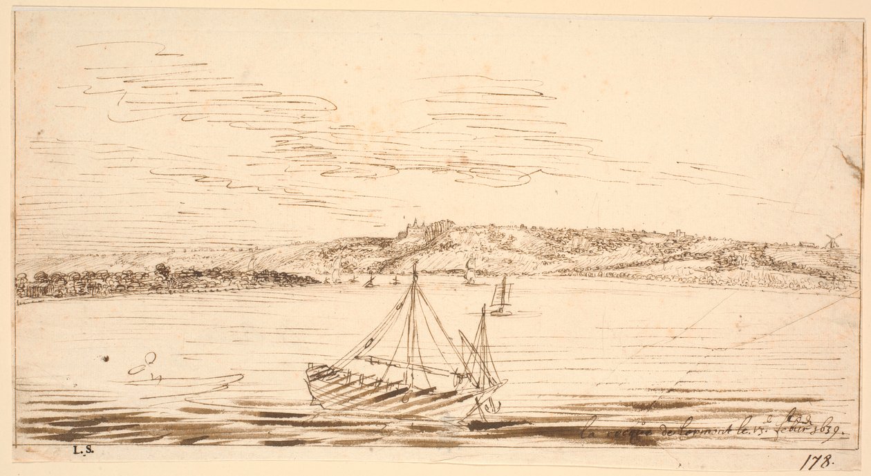 Vista del río desde Lormont, Burdeos, vista desde el río Garona de Hem