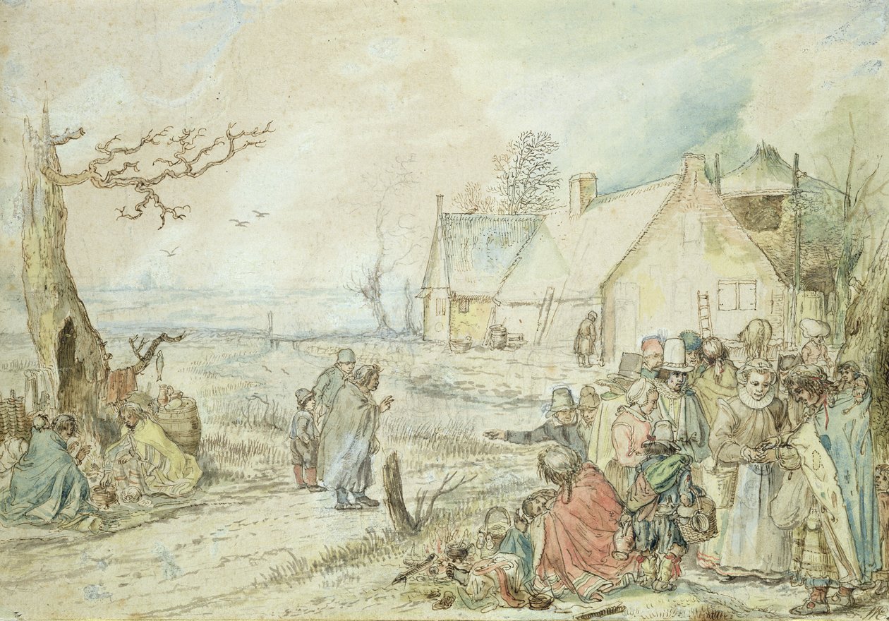 Paisaje con adivinos gitanos de Hendrick Avercamp