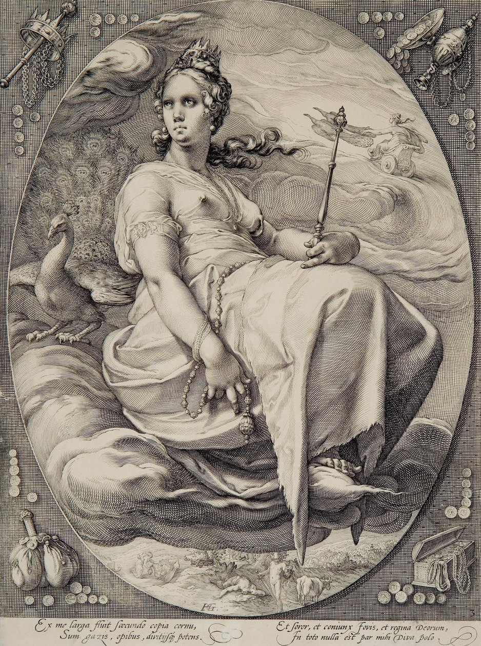 Juno (de los Cuatro Deidades) de Hendrik Goltzius