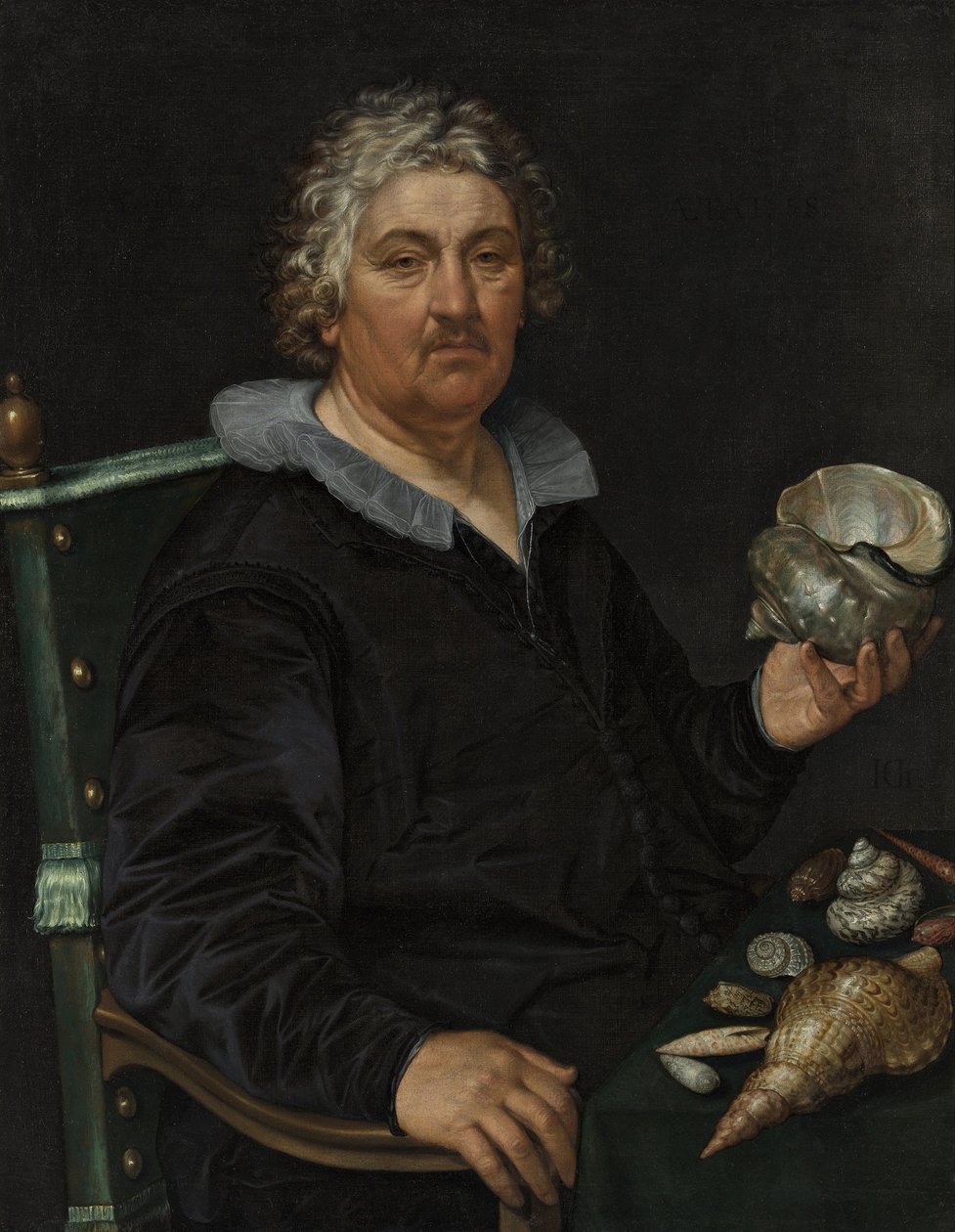 Retrato del coleccionista de conchas de Haarlem Jan Govertsen van der Aer de Hendrik Goltzius