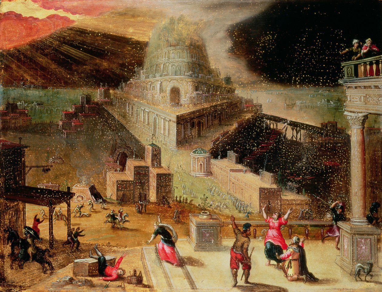 La destrucción de la Torre de Babel de Hendrick van Cleve