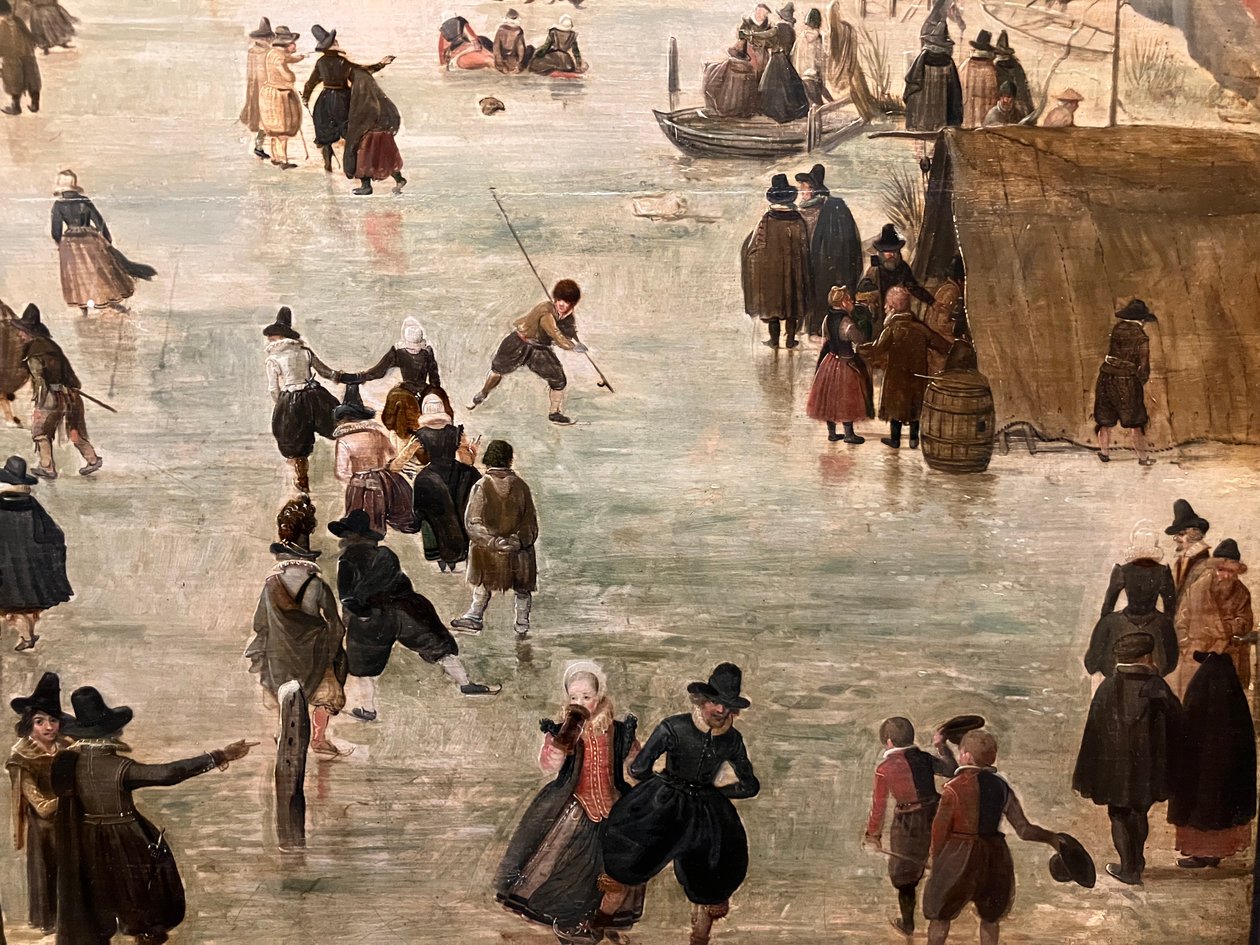 Holandés: IJslandschap / Patinaje sobre hielo Paisaje invernal con numerosos patinadores de Hendrick Avercamp