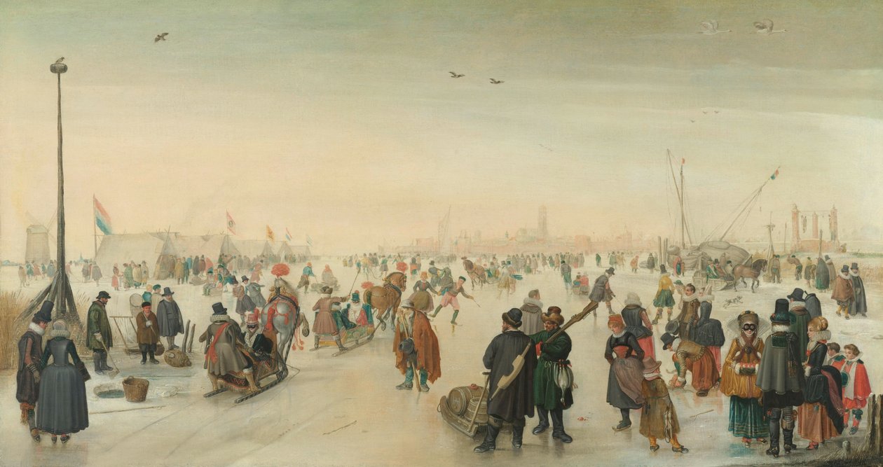 Disfrutar del hielo cerca de una ciudad
Paisaje invernal cerca de una ciudad de Hendrick Avercamp