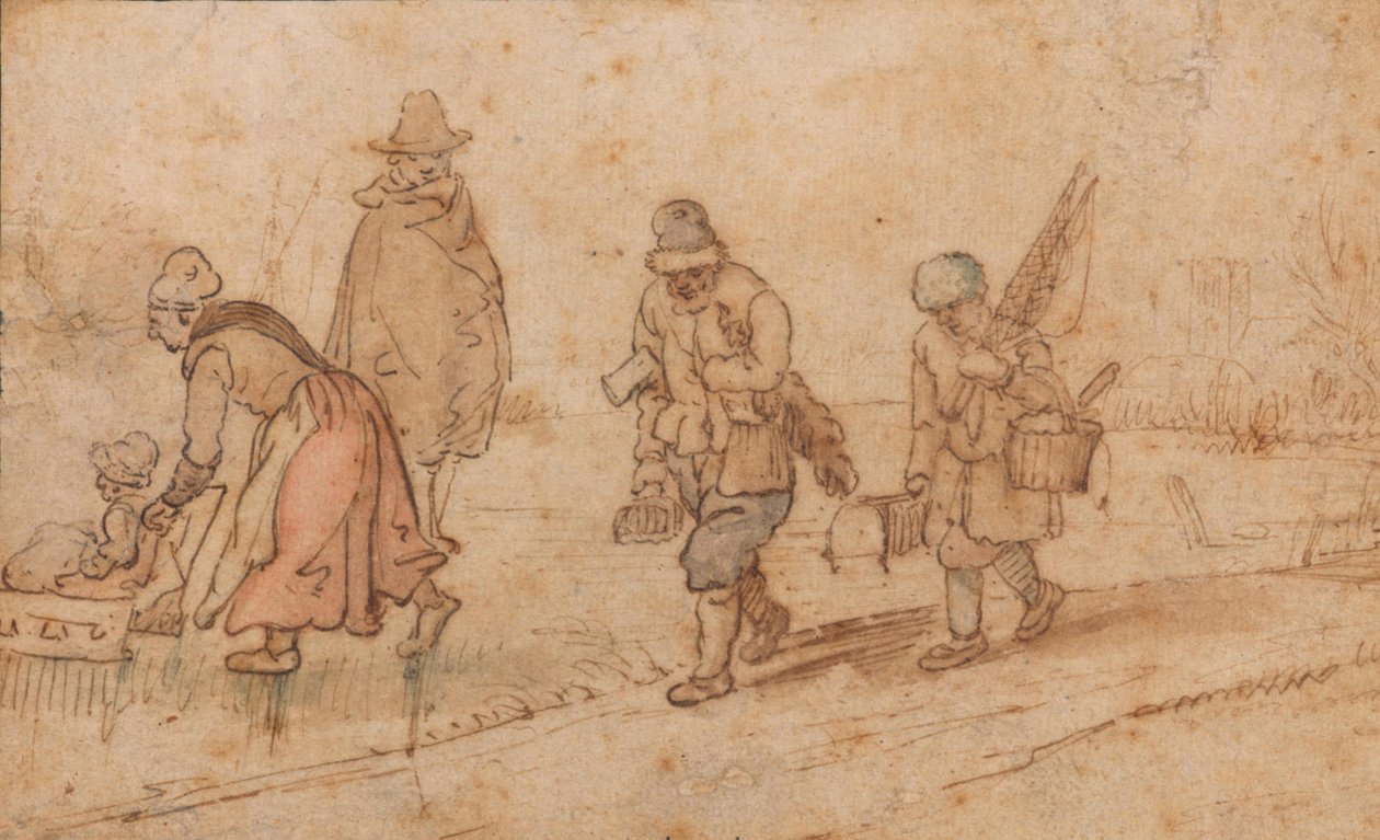 Figuras en un paisaje invernal de Hendrick Avercamp