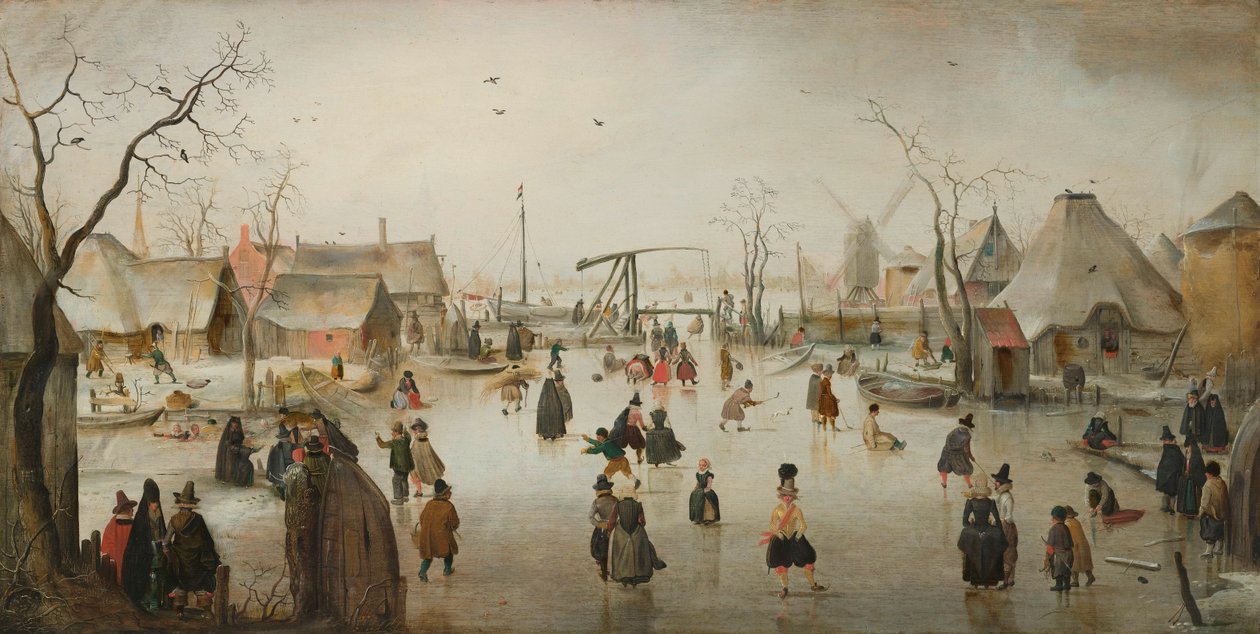Escena sobre hielo de Hendrick Avercamp