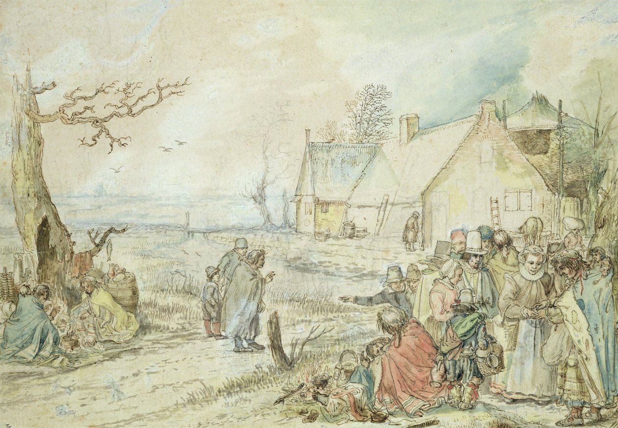 Paisaje con gitanos adivinos de Hendrick Avercamp