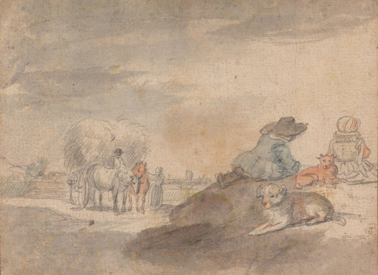Paisaje con carro de heno de Hendrick Avercamp