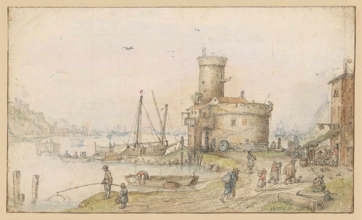 Ciudad junto a un río de Hendrick Avercamp