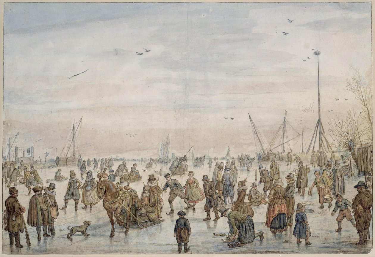 Paisaje invernal al atardecer de Hendrick Avercamp