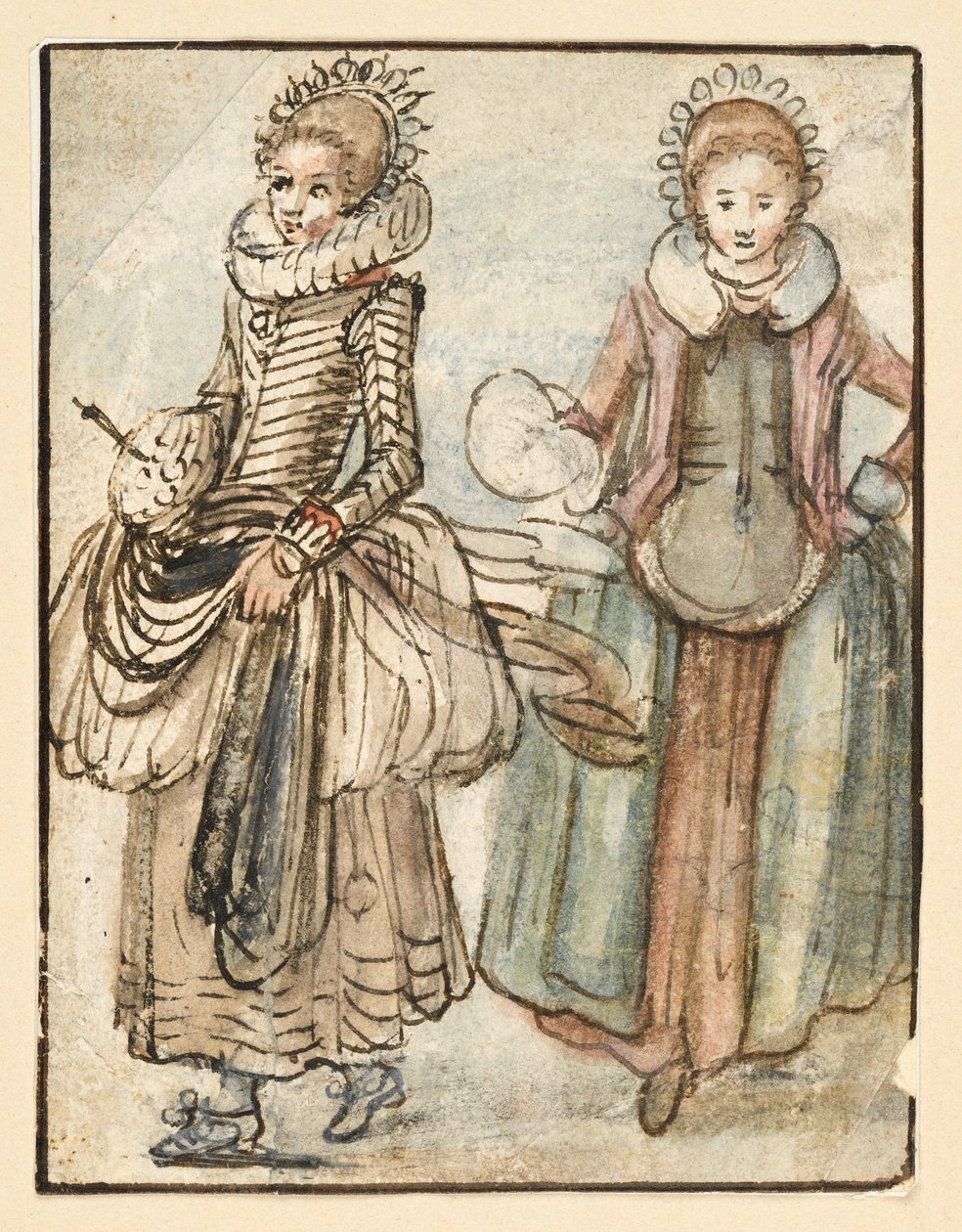 Dos mujeres de pie de Hendrick Avercamp
