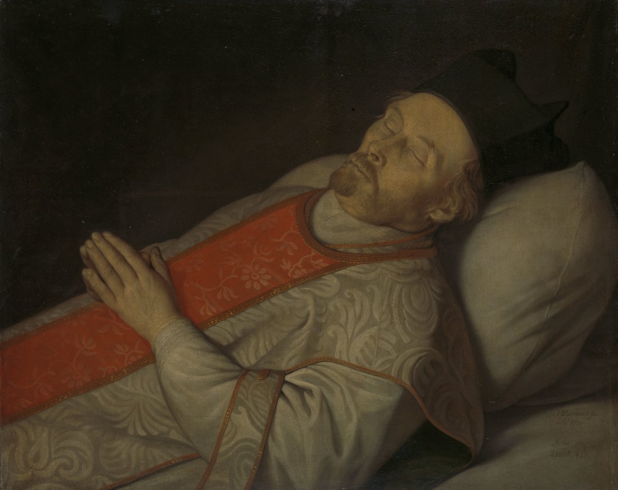 Retrato de Joannes Putkamer (1600-1671) en su lecho de muerte de Hendrick Bloemaert