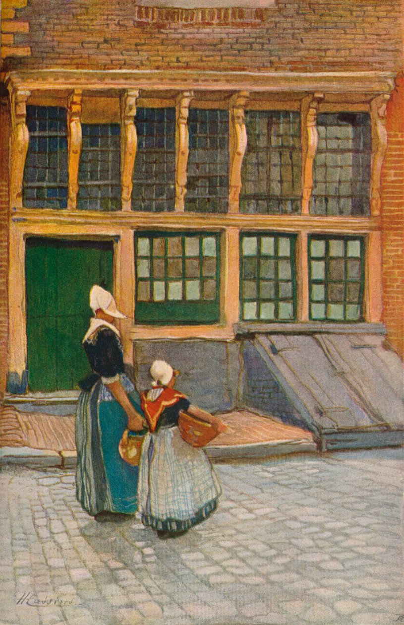 Regresando del mercado, c. 1902 de Hendrick Cassiers