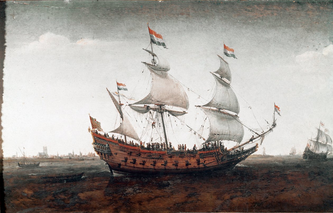 Barco holandés en alta mar de Hendrick Cornelisz. Vroom