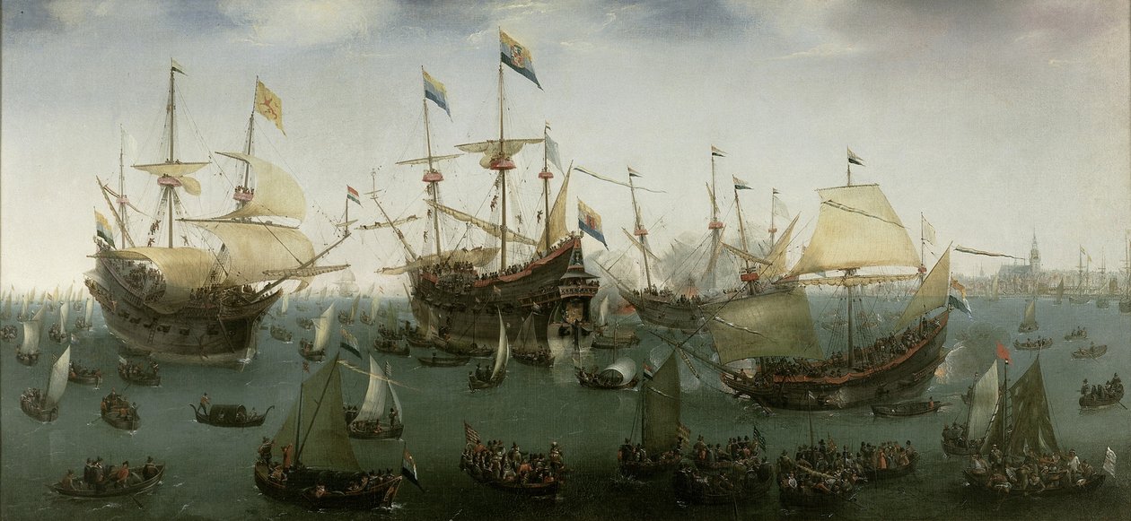 El Regreso a Ámsterdam de la Segunda Expedición a las Indias Orientales, 19 de julio de 1599 de Hendrick Cornelisz. Vroom