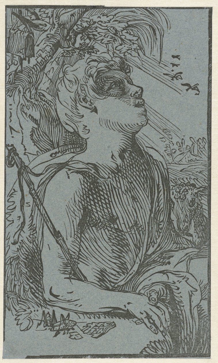Juan el Bautista en el desierto de Hendrick Goltzius (attributed to)