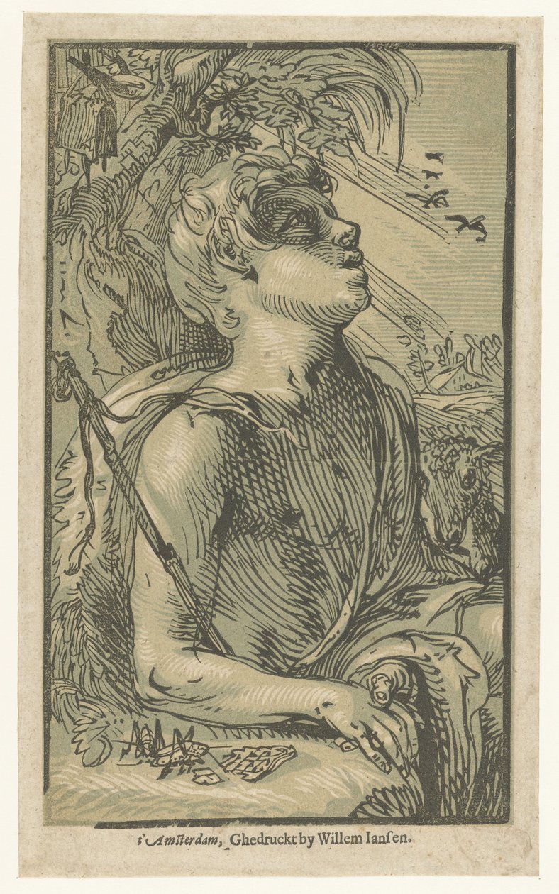 Juan el Bautista en el desierto de Hendrick Goltzius (attributed to)